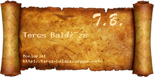 Tercs Balázs névjegykártya